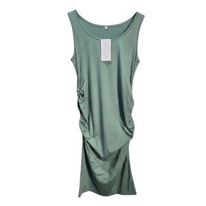 NWT | Mint Green Sleeveless Ruched Dress | Side Seam Detailing | Pastel | Small